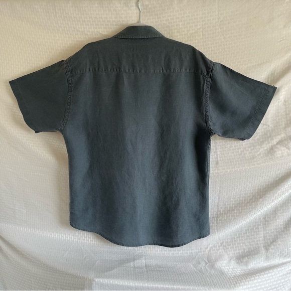 Ralph Lauren Blake 100% Linen Button Up Short Sleeve Collared Shirt Blue Size XL - Picture 4 of 6